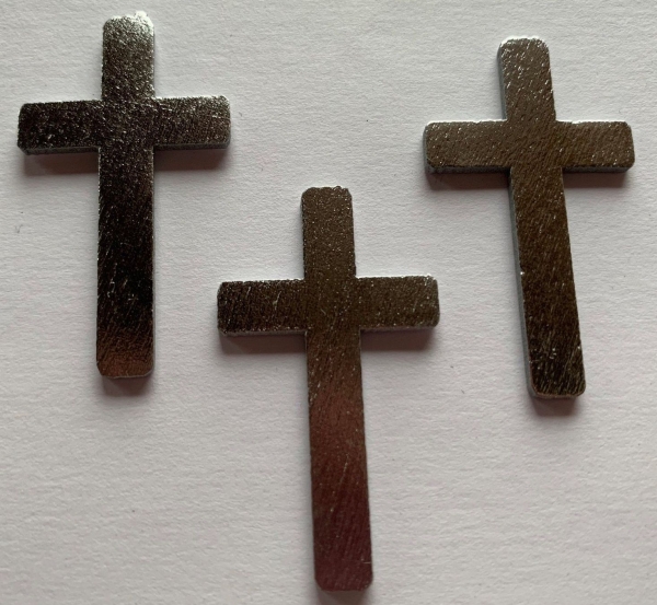 Holzstreuteile Kreuz silber